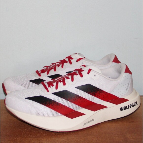 Adidas Adizero Evo SL NC State Running Shoes Mens 8 Womens 9 White Red